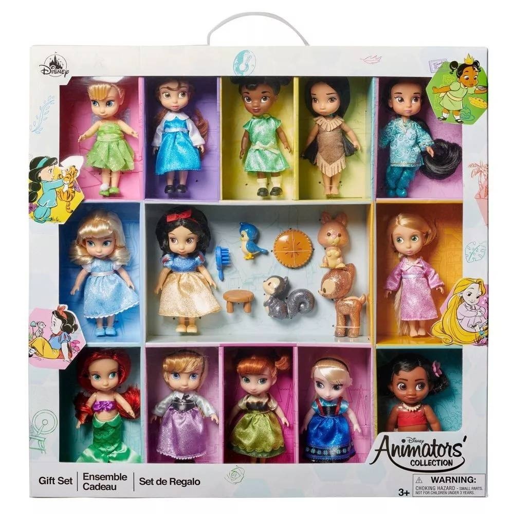 Disney Animators' Collection Mini Dolls 20 Piece Gift Set 5" Figures Shipper Box